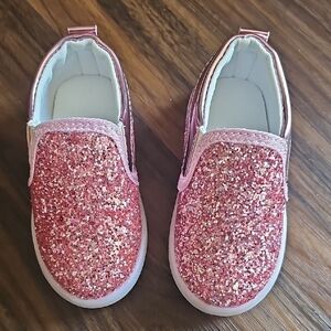 Sparkly Pink Kids Slip-On Shoes